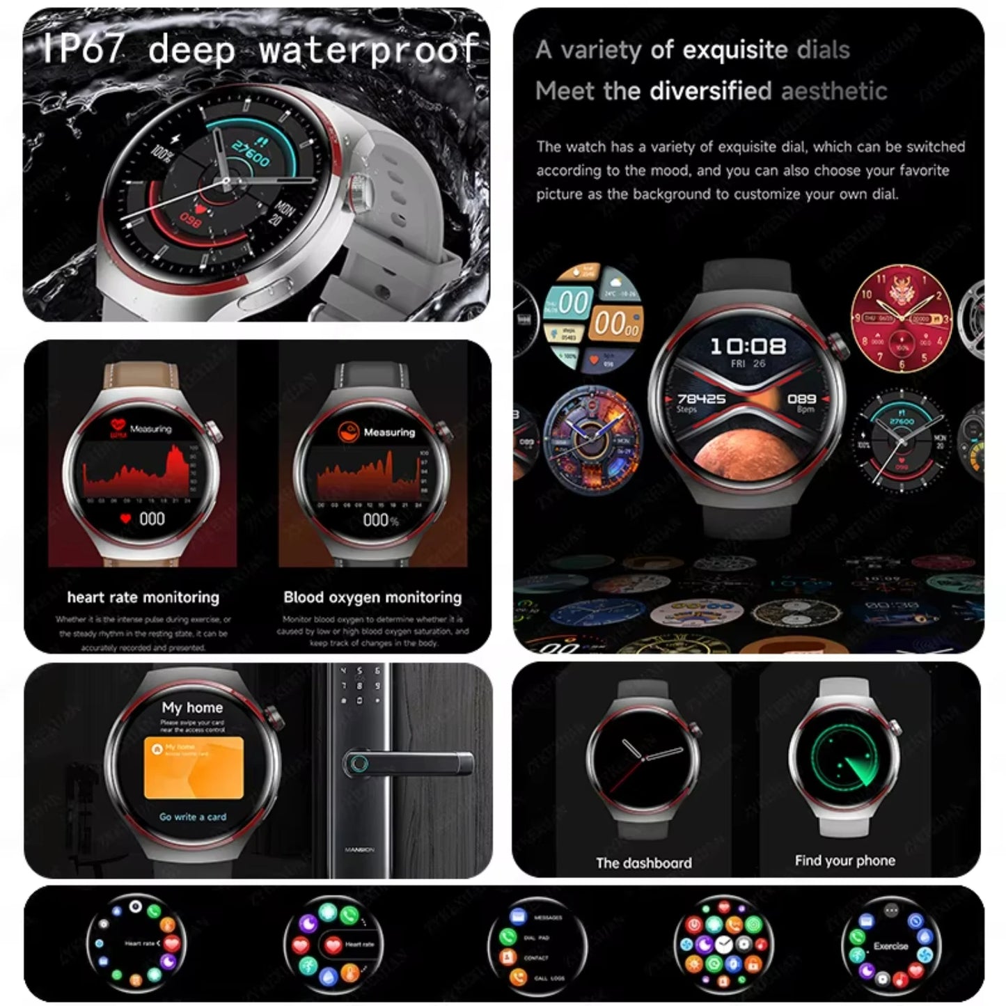 2024 Watch 4 PRO Smart Watch Men GT4Pro Bluetooth Call GPS NFC Heart rate Sport SmartwatchWomen