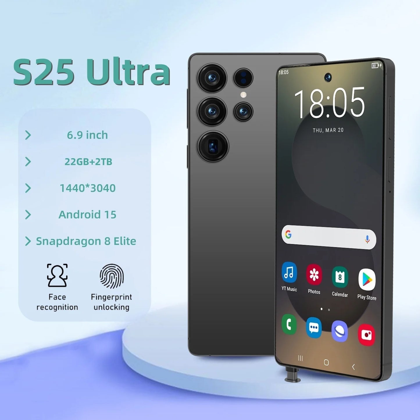 2025 Hot New Arrivals S25 Ultra 5G Original Smartphone 6.9 Inch 8000mAh 108MP Camera Global Version Unlocked Dual SIM Phone
