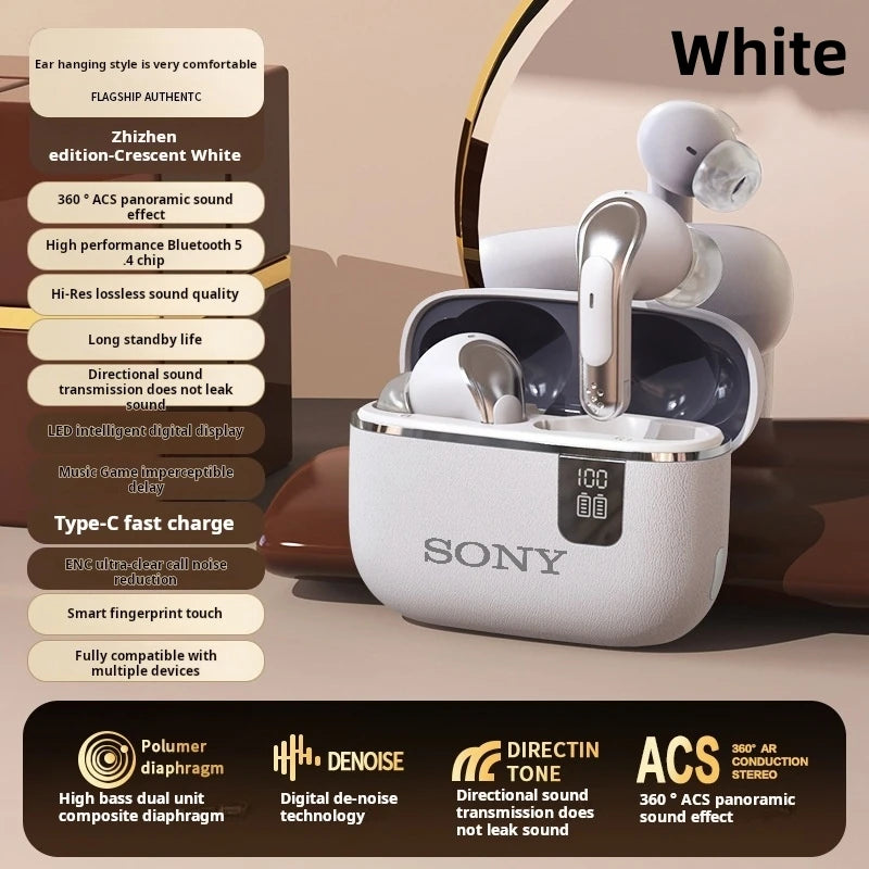 Origin Sony Wireless Headphones Bluetooth Headset ENC Power Digital Display Stereo Sound Earphones for All Smartphones NE109