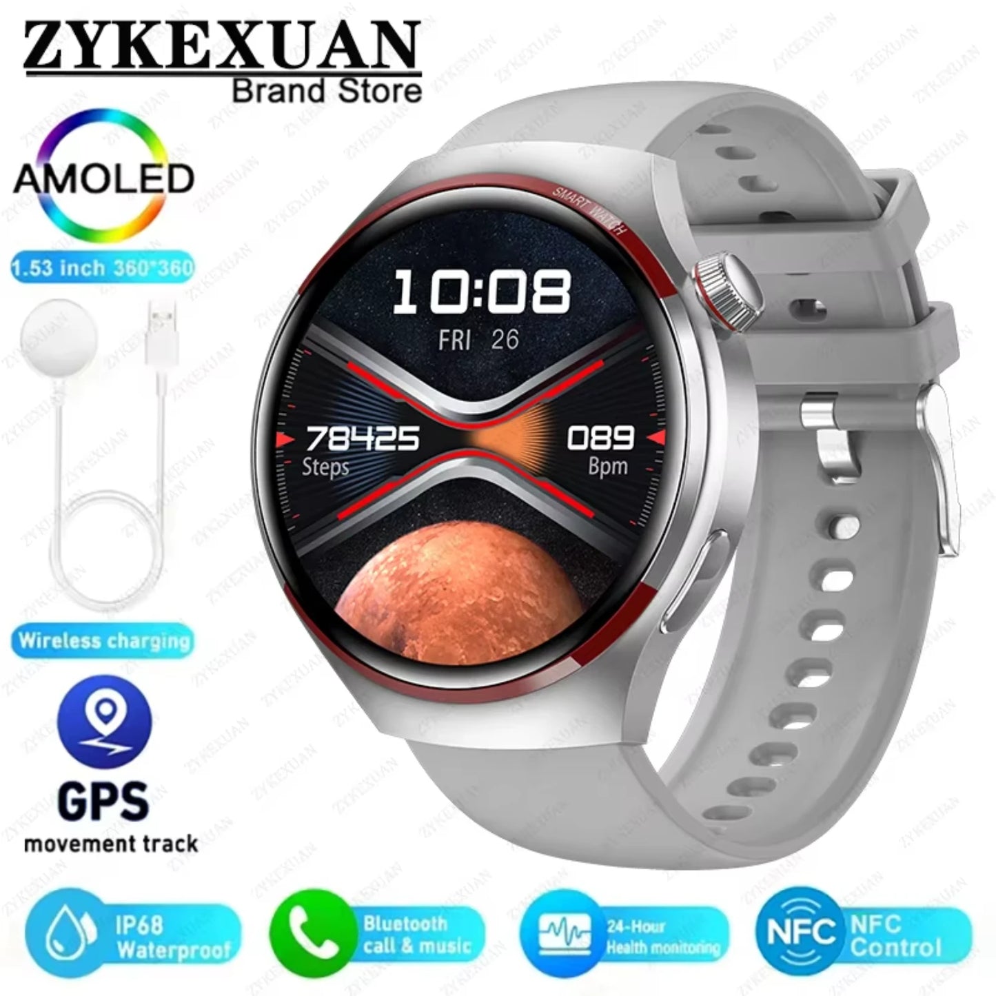 2024 Watch 4 PRO Smart Watch Men GT4Pro Bluetooth Call GPS NFC Heart rate Sport SmartwatchWomen