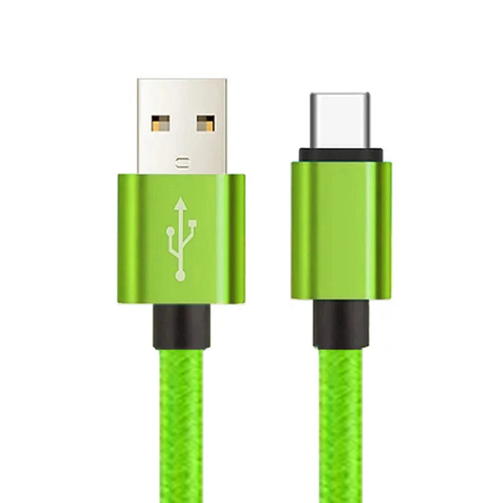 USB A To Type C Cable Date Sync 3A Fast Charging Nylon Braided Wire Charger Cable For Samsung Huawei Android USB C Mobile Phone