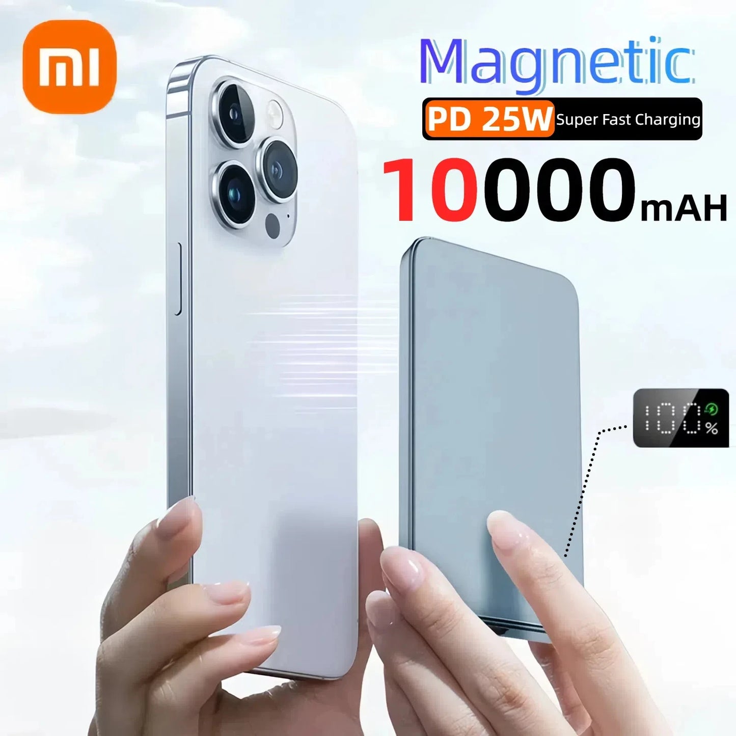 Xiaomi 10000mAh Thin Magnetic Wireless Power Bank PD 25W Fast Charging Portable External Battery For Magsafe For iPhone Samsung