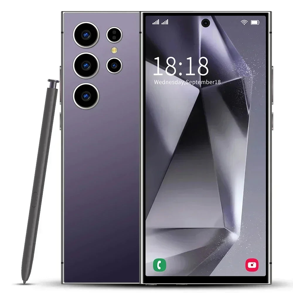 NEW S26 Ultra Smartphone 7.3inch HD 5G Snapdragon 8Gen3 16GB+1TB Android 14 8000mAh 70+108MP Mobile phone Face Recognition