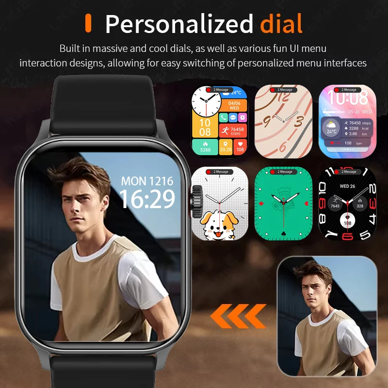 SENBONO AMOLED Smart Watch Bluetooth Call LED Flashlight 100+ Sport Modes Custom Dial AI Assistant Smartwatch for Men Women