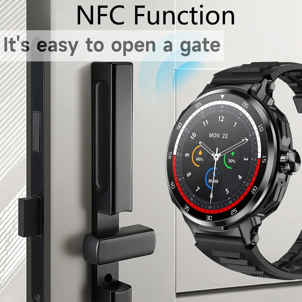 EFFEOKKI Smart Watch with Wireless Earbuds Round Screen Fitness Smartwatch for Men Compatible with iOS Android