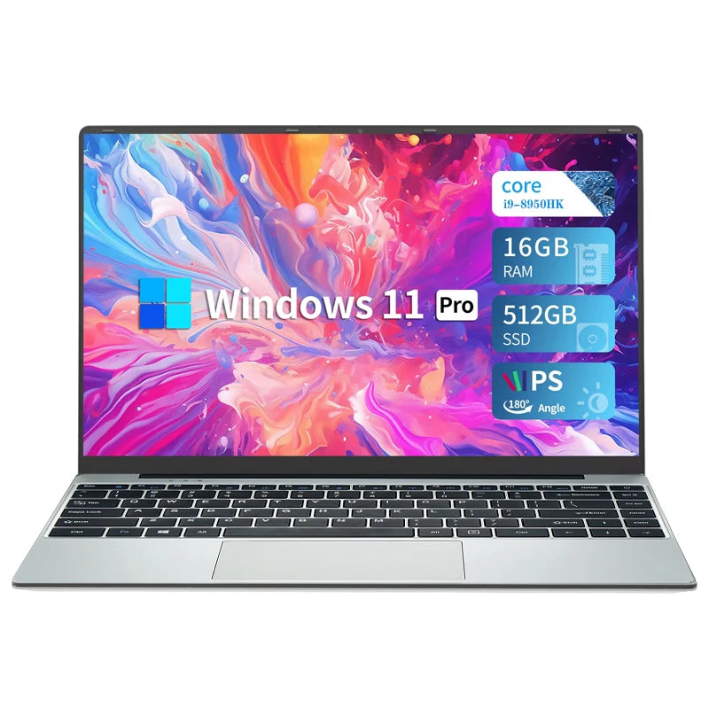 2025 Windows 11 Pro 14.1" Intel Gaming Laptop Computer CORE i9 8950HK 16GB DDR4 1TB 2TB SSD 1920*1080 Office Gaming PC notebook