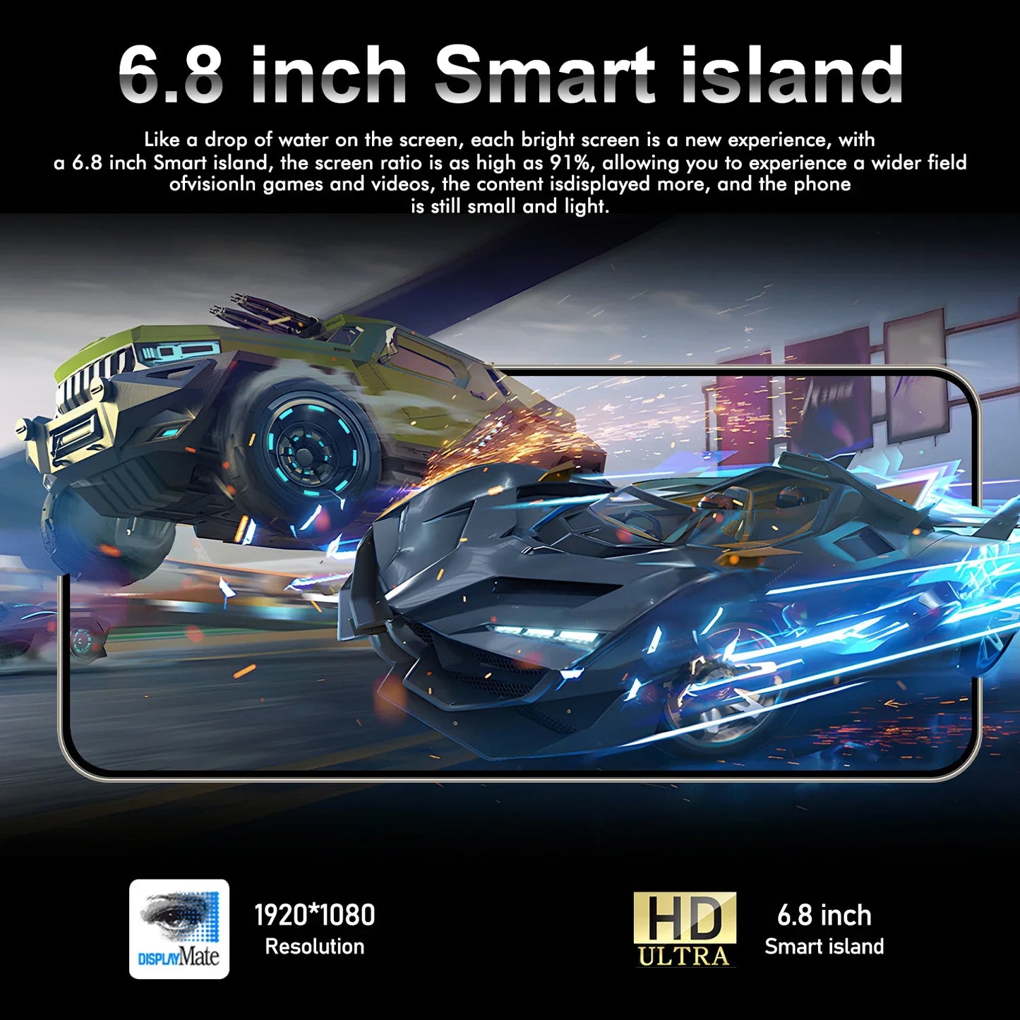 Global Version I16 Pro Max Smartphones Cellphones Android 14,6.8 inch Screen,12+512GB,13+24MP,Mobile phone,6800mAh Phone 5G