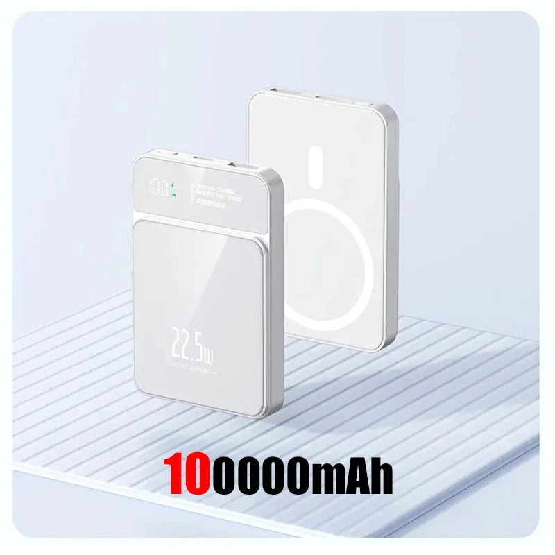 100000mAh Xiaomi Portable Magnetic Wireless Charging Mobile Power Support 22.5W Two-Way Fast Charging For Iphone Samsung Huawei