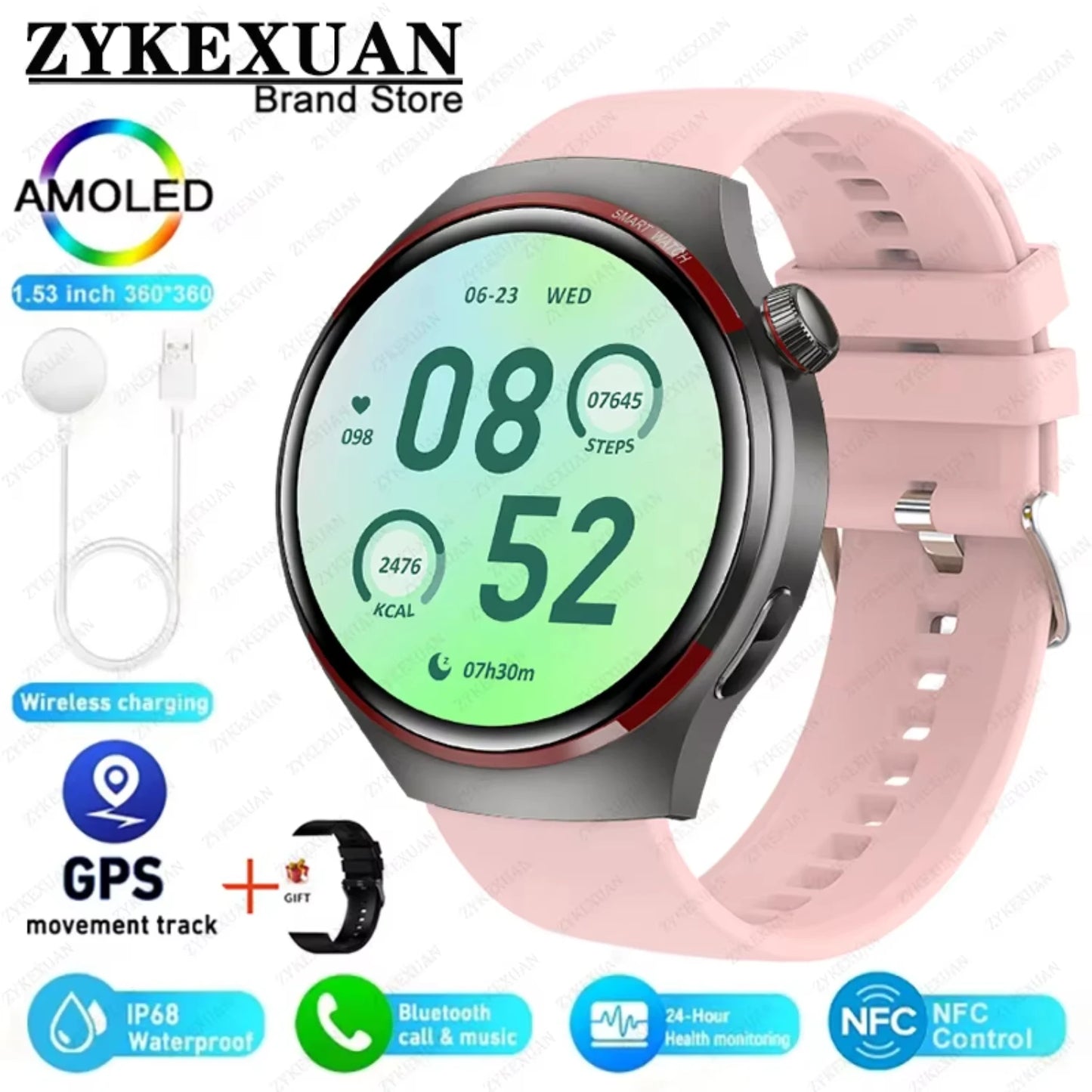 2024 Watch 4 PRO Smart Watch Men GT4Pro Bluetooth Call GPS NFC Heart rate Sport SmartwatchWomen