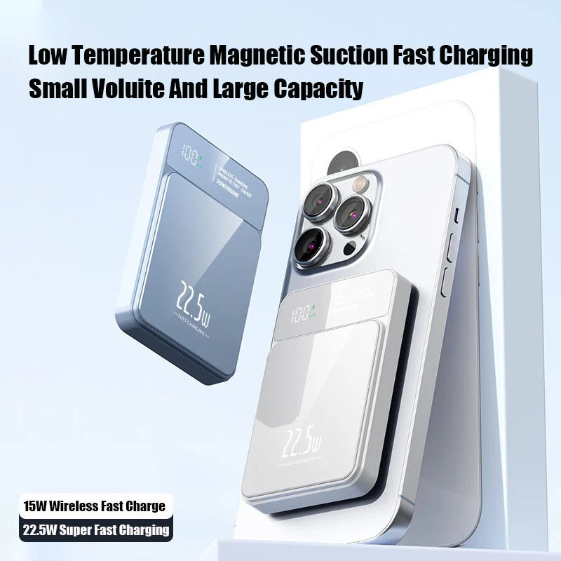 100000mAh Xiaomi Portable Magnetic Wireless Charging Mobile Power Support 22.5W Two-Way Fast Charging For Iphone Samsung Huawei