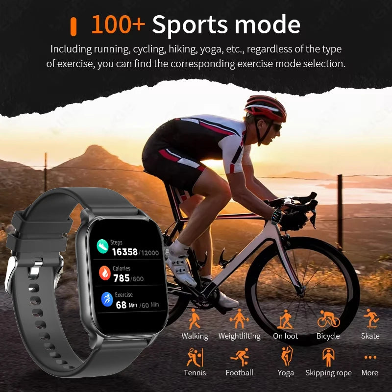 SENBONO AMOLED Smart Watch Bluetooth Call LED Flashlight 100+ Sport Modes Custom Dial AI Assistant Smartwatch for Men Women