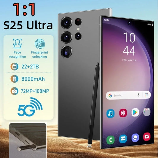 HOT 2025 new S25 Ultra original intelligent 5G dual card dual standby Android 14 system global version phones 8000mAh battery