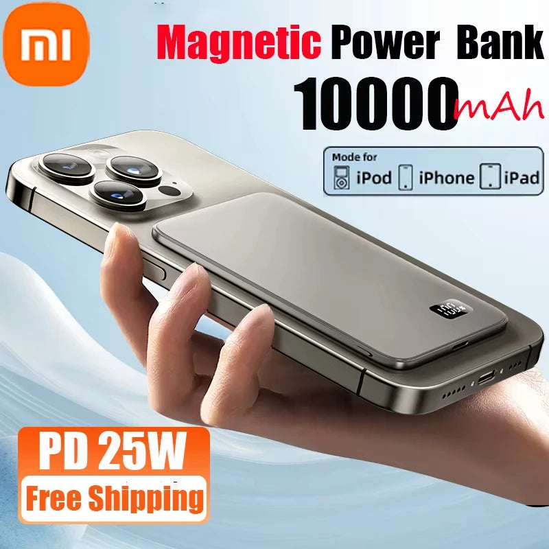 Xiaomi 10000mAh Thin Magnetic Wireless Power Bank PD 25W Fast Charging Portable External Battery For Magsafe For iPhone Samsung