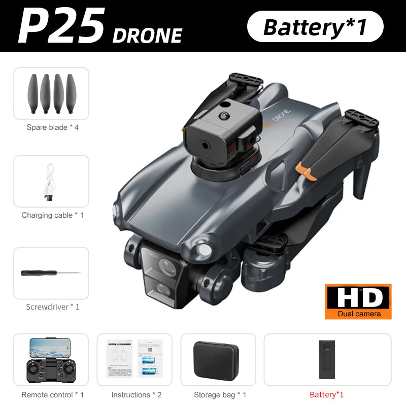 KBDFA P25 Drone 4K 8K HD Camera Aerial Photography Foldable RC Quadcopter Obstacle Avoidance Mini UAV Remote Control Toys