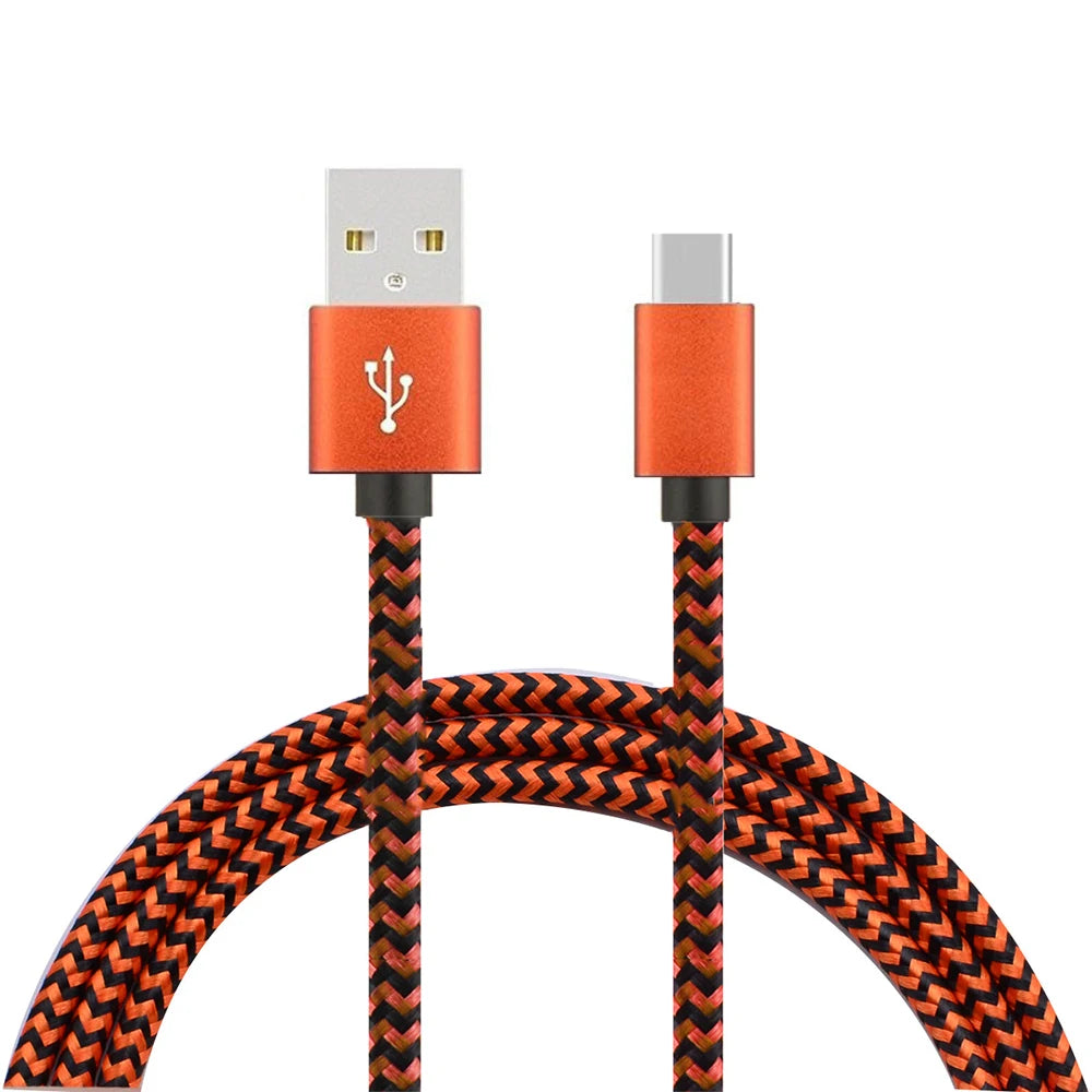 USB A To Type C Cable Date Sync 3A Fast Charging Nylon Braided Wire Charger Cable For Samsung Huawei Android USB C Mobile Phone