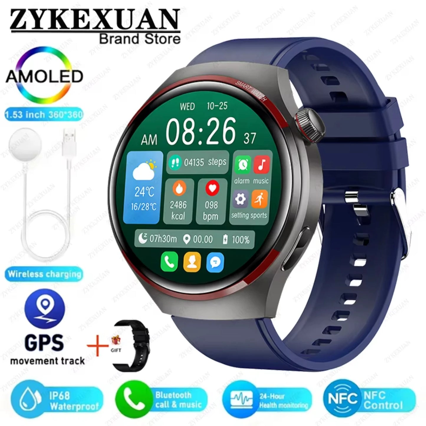 2024    Watch 4 PRO Smart Watch Men GT4Pro    Bluetooth Call GPS NFC Heart rate Sport SmartwatchWomen