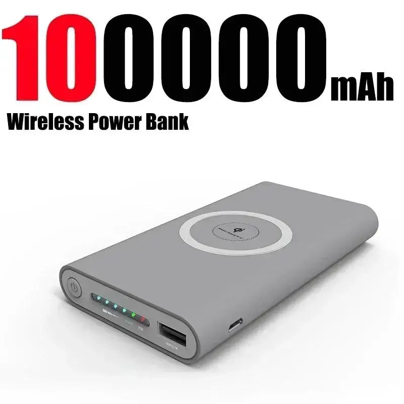 200000mAh Power Bank Two Way Wireless Fast Charging Powerbank Magnetic Type-c External Battery For Iphone Samsung Xiaomi Lenovo