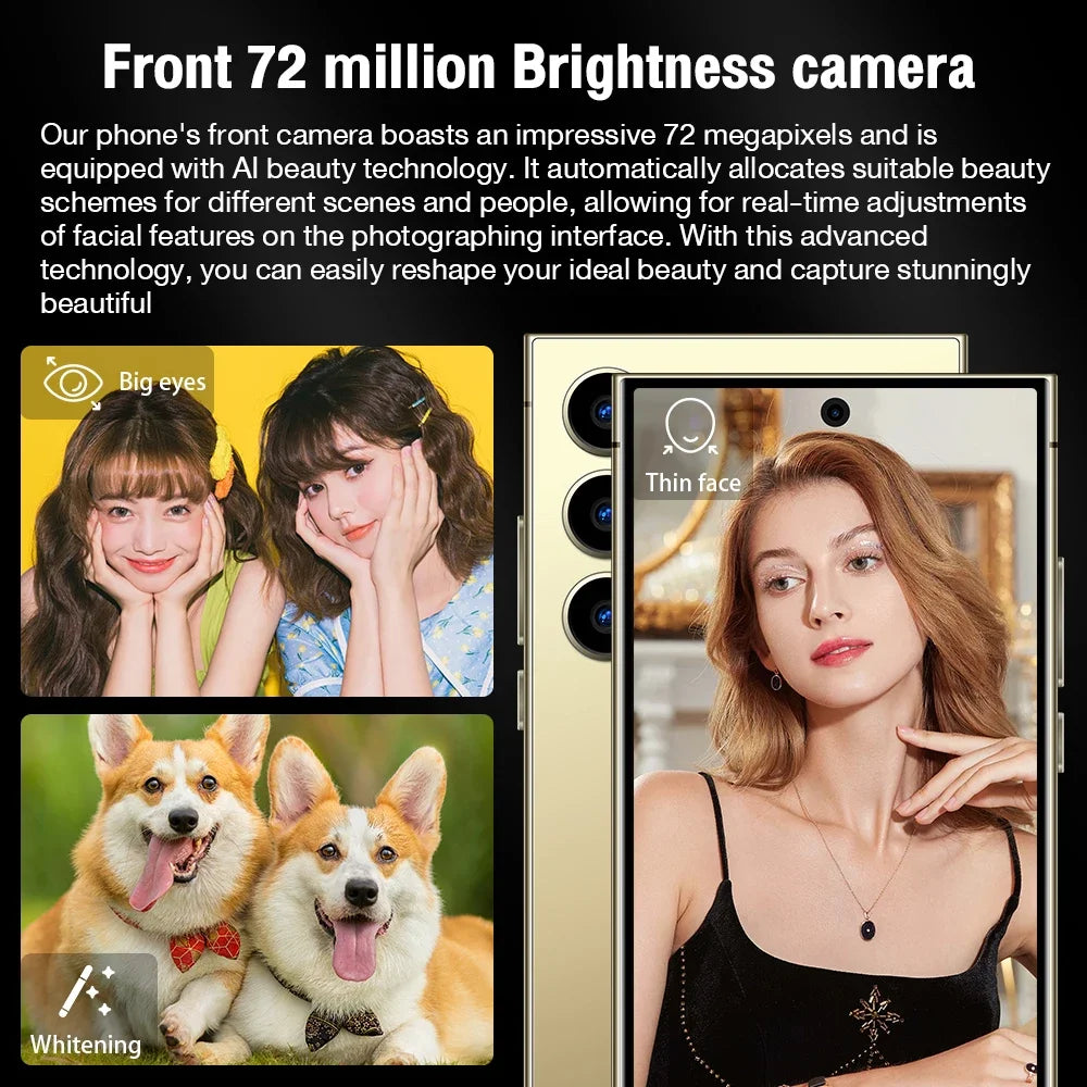 2025 NEW S26 Ultra Cellphones Original Smartphone 5G Dual SIM Android 14 Cell Phone Snapdragon 8 gen 3 Smart Mobile Phones