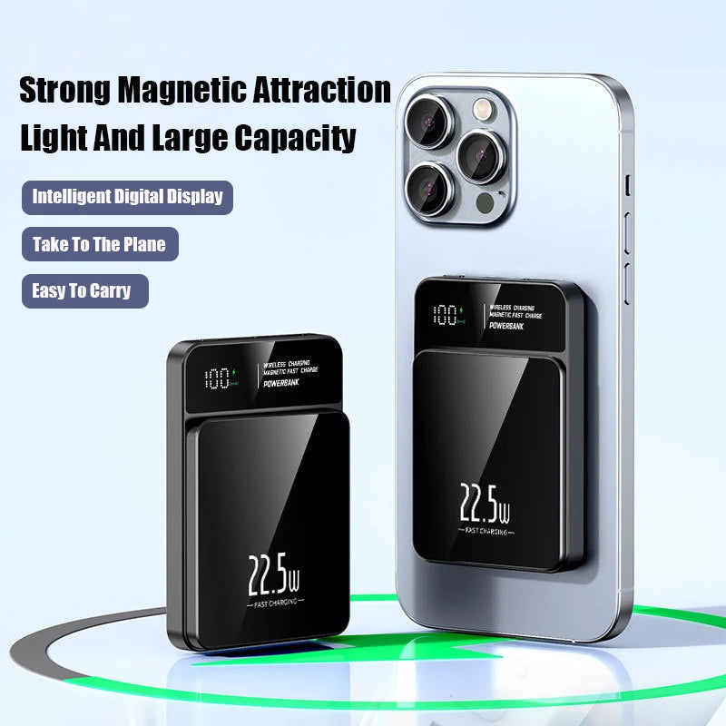 100000mAh Xiaomi Portable Magnetic Wireless Charging Mobile Power Support 22.5W Two-Way Fast Charging For Iphone Samsung Huawei