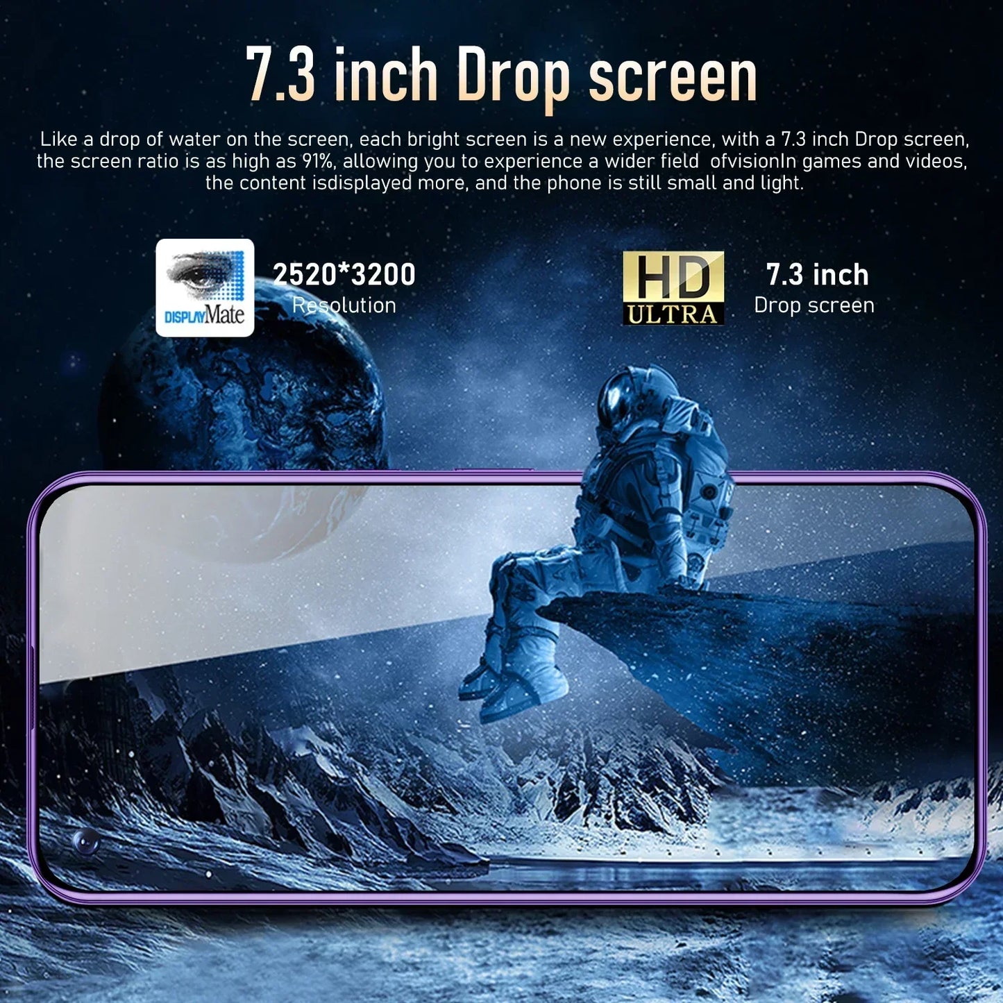 S25 Ultra Smartphone 7.3inch HD Front 72 million Pixels camera 108million HD rear camera Android14 Face Unlocked mobilephone