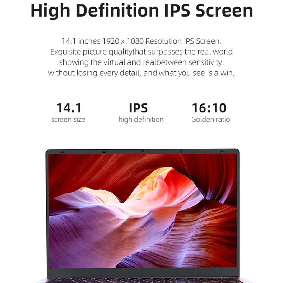 14.1 inch Laptop Computer intel core i7-7500U Windows 11 Portable Notebook 12GB DDR4 1TB 2TB SSD 1920*1080 Office Study Computer