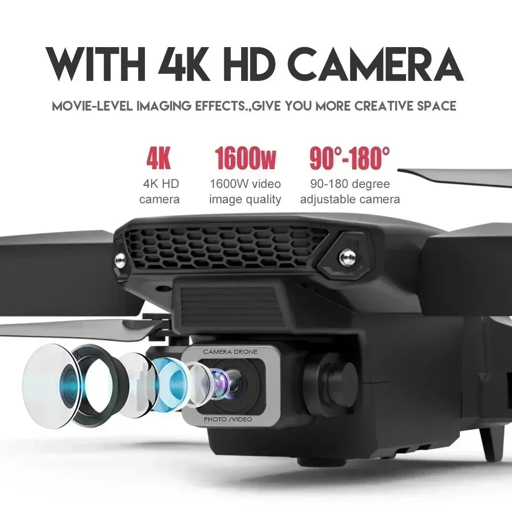 New E88RC Mini Drone 4K HD Camera WiFi FPV 360° Air Free Rotation Foldable Aerial Gesture Camera RC Helicopter Gift