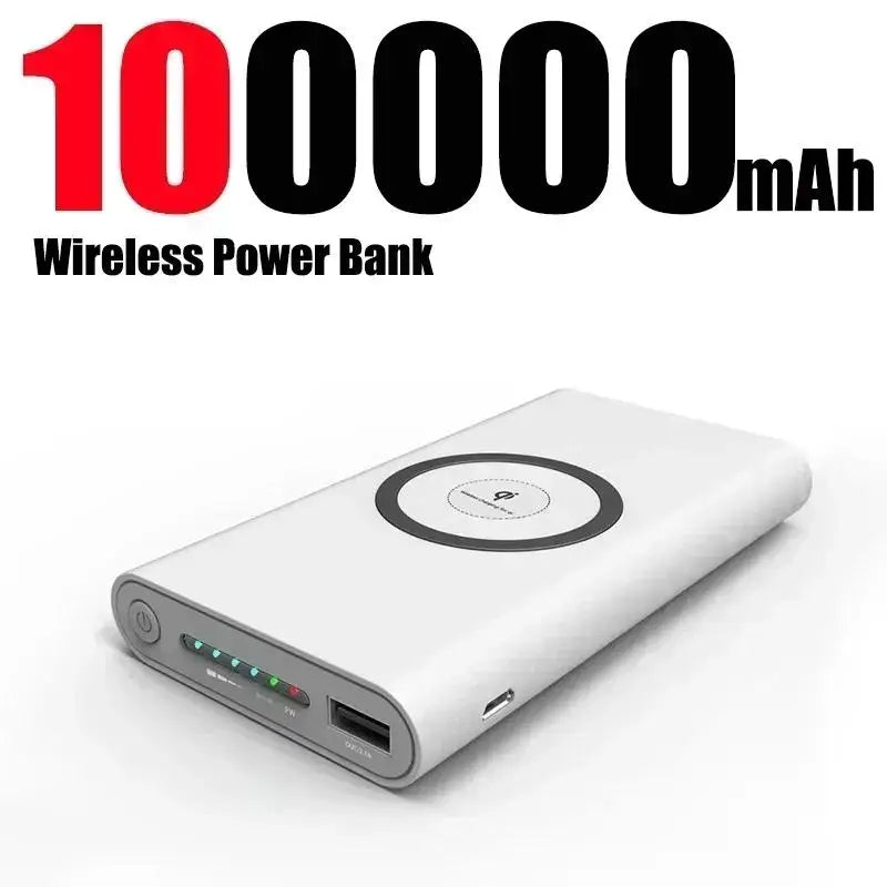 200000mAh Power Bank Two Way Wireless Fast Charging Powerbank Magnetic Type-c External Battery For Iphone Samsung Xiaomi Lenovo