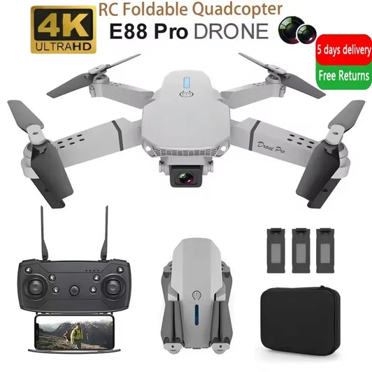 New E88RC Mini Drone 4K HD Camera WiFi FPV 360° Air Free Rotation Foldable Aerial Gesture Camera RC Helicopter Gift