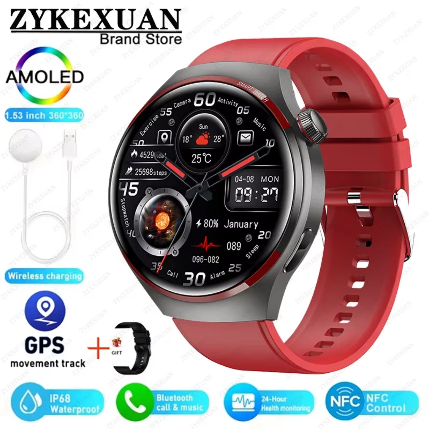 2024    Watch 4 PRO Smart Watch Men GT4Pro    Bluetooth Call GPS NFC Heart rate Sport SmartwatchWomen