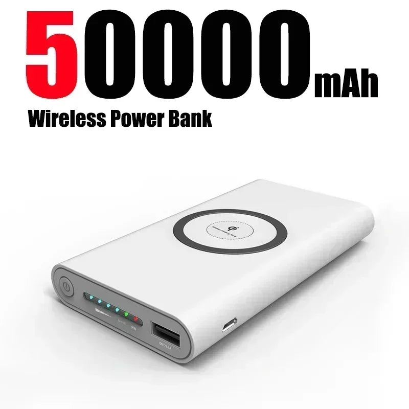 200000mAh Power Bank Two Way Wireless Fast Charging Powerbank Magnetic Type-c External Battery For Iphone Samsung Xiaomi Lenovo