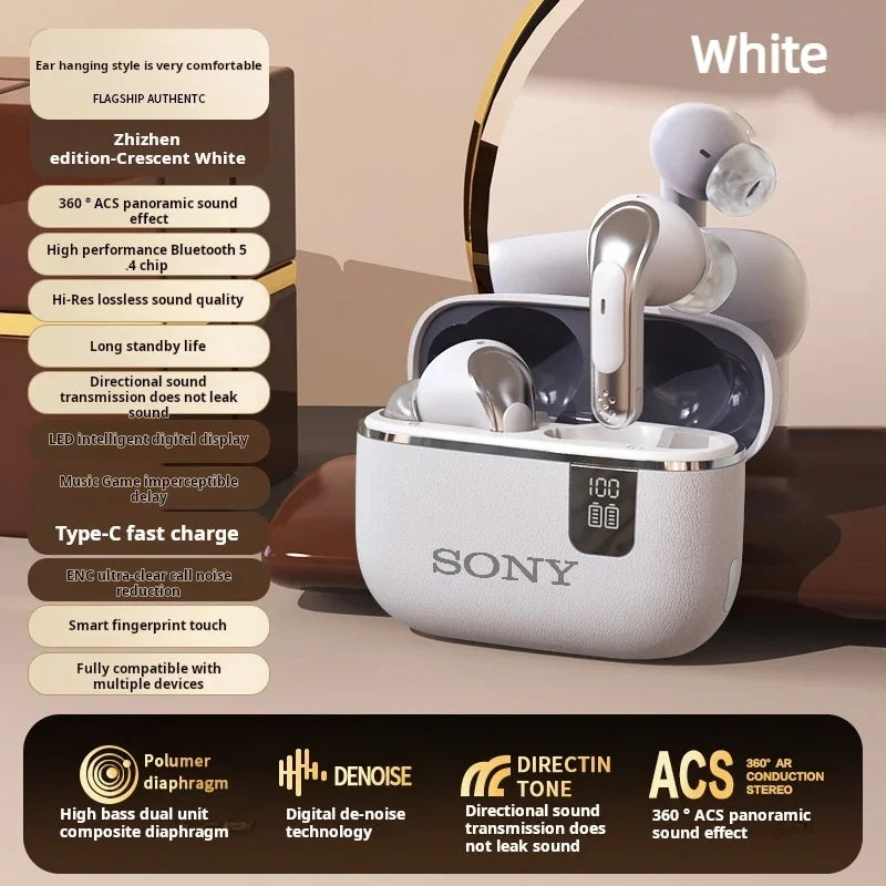 Origin Sony Wireless Headphones Bluetooth Headset ENC Power Digital Display Stereo Sound Earphones for All Smartphones NE109