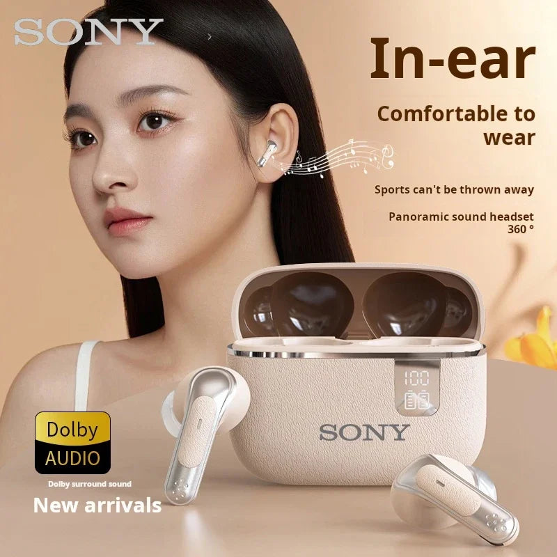 Origin Sony Wireless Headphones Bluetooth Headset ENC Power Digital Display Stereo Sound Earphones for All Smartphones NE109